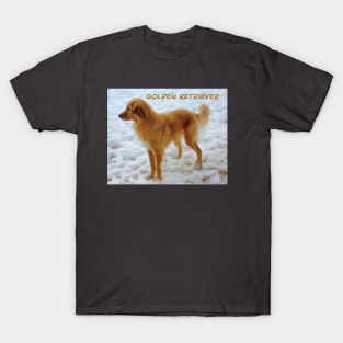 Golden Retriever in the snow T-Shirt